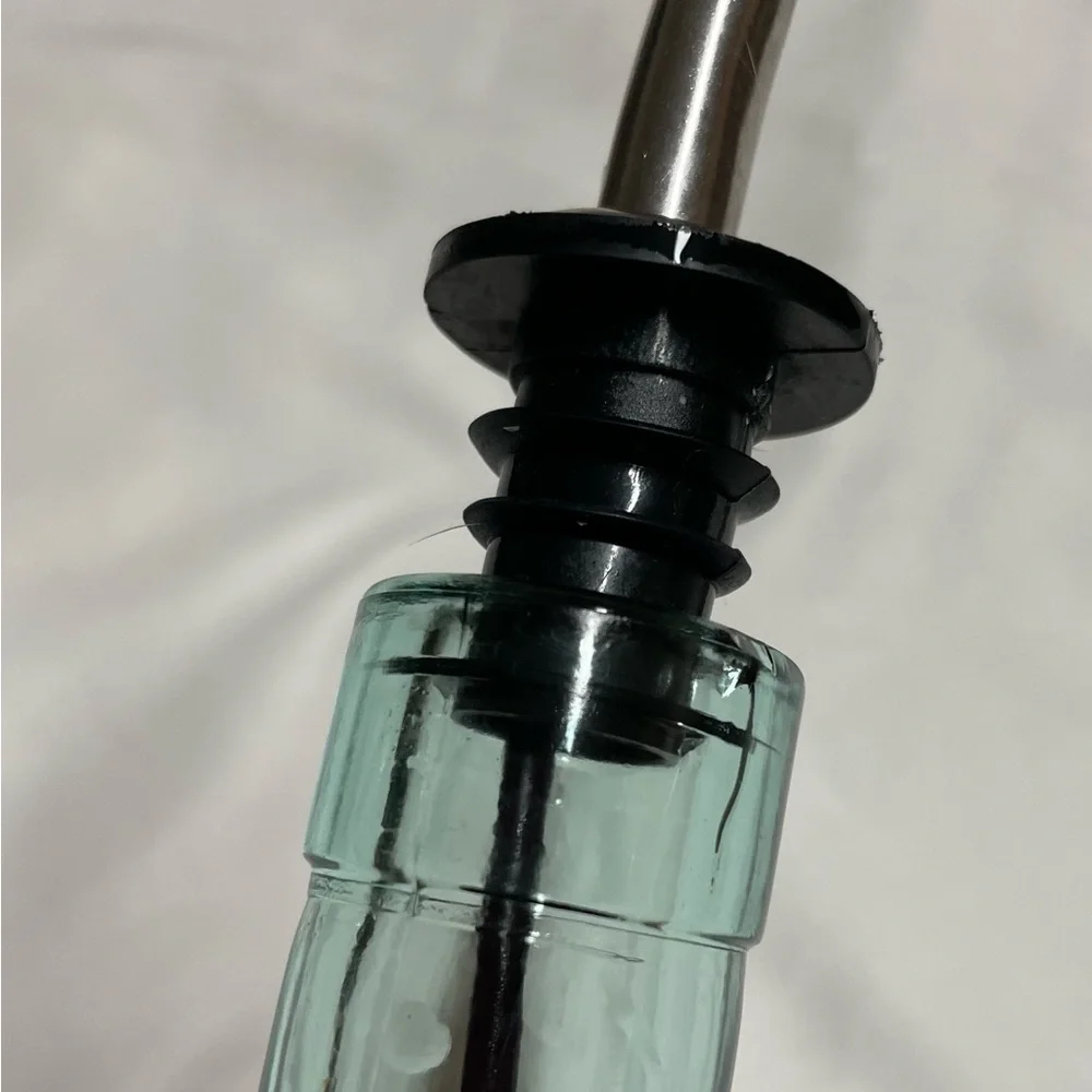 Tall Seafoam Glass Olive Oil Pourer Bottle - Picture 2 of 3